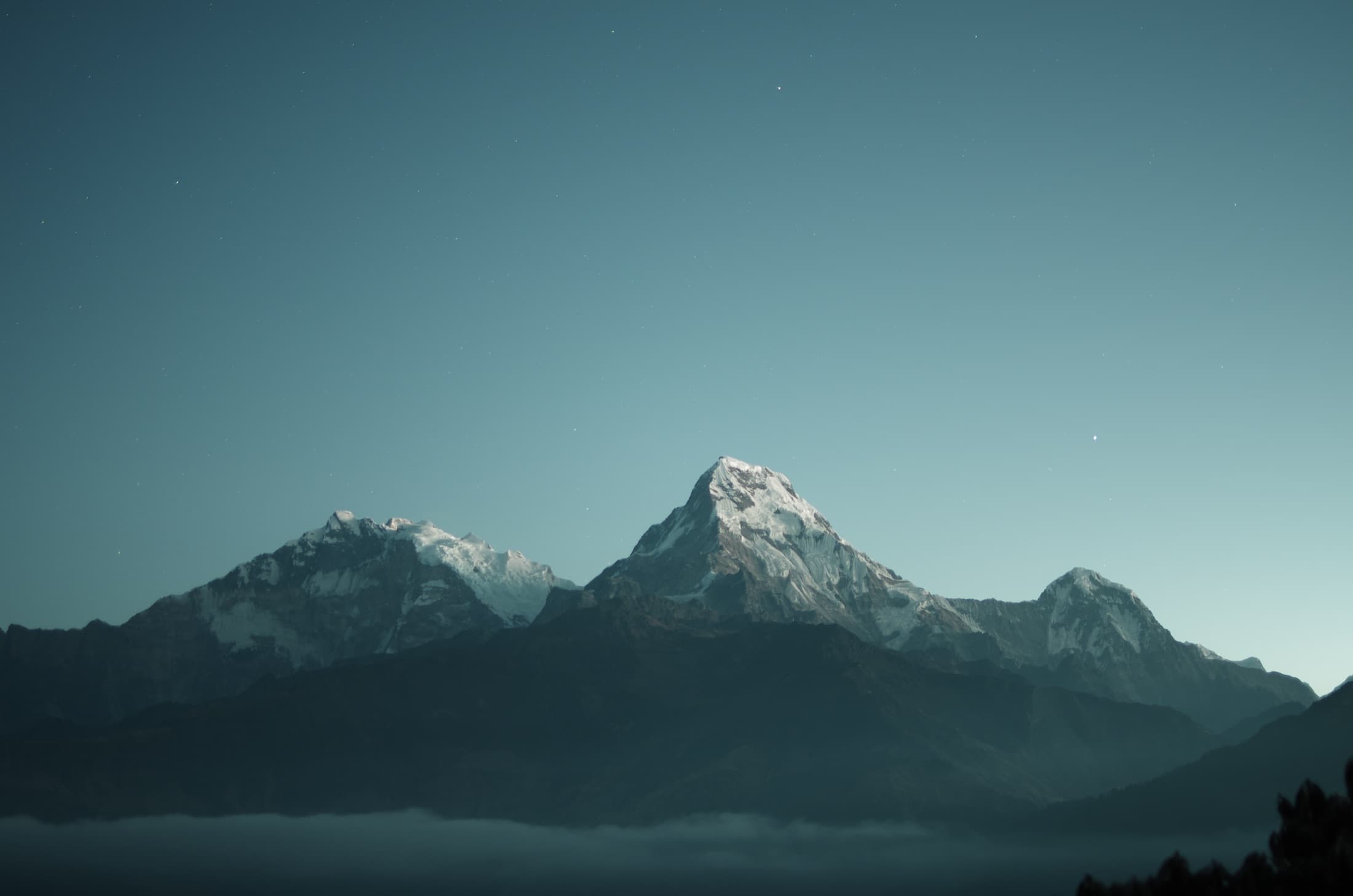 Annapurna ridge at dusk